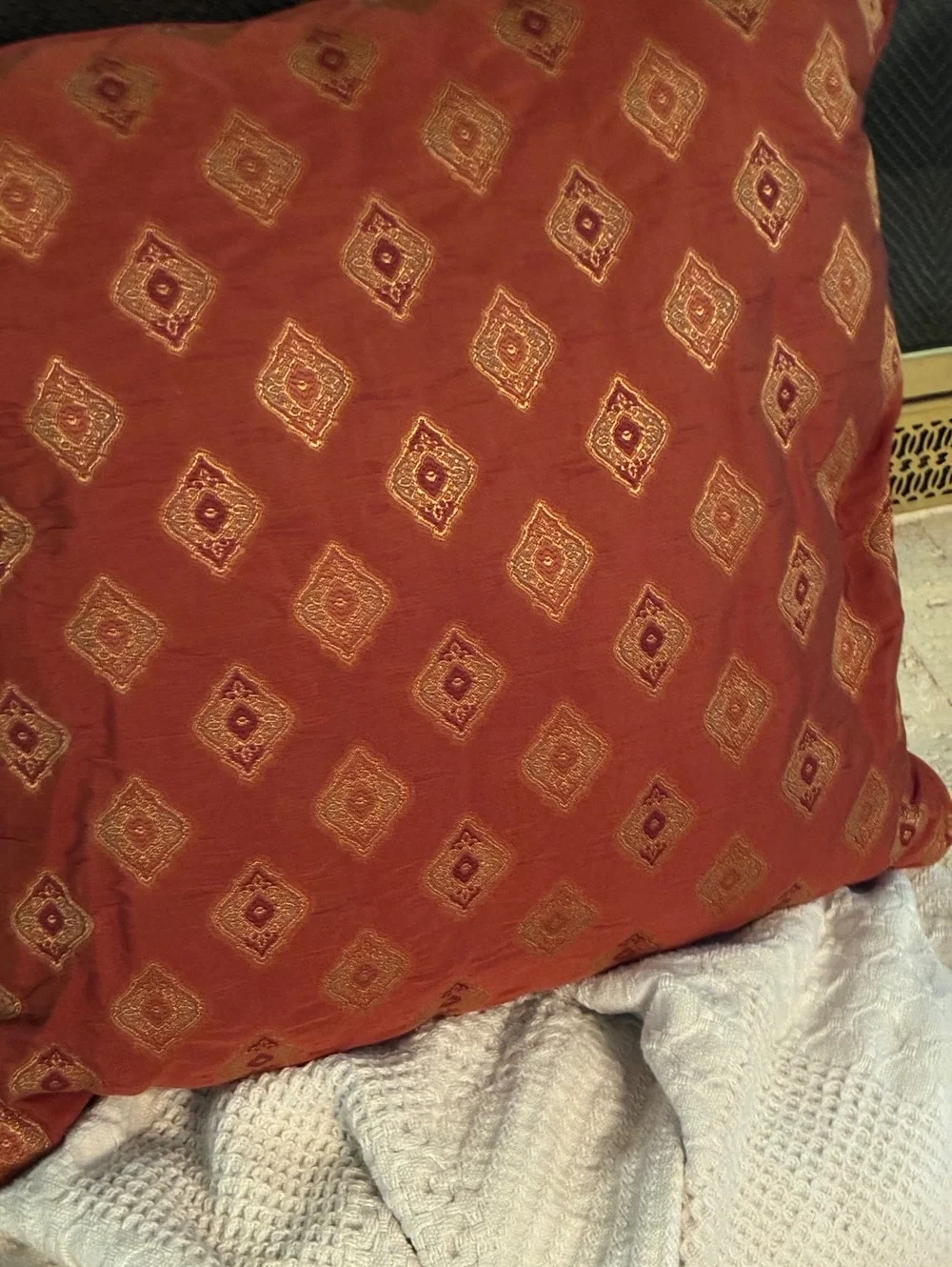 Vintage Rust Orange accent pillow